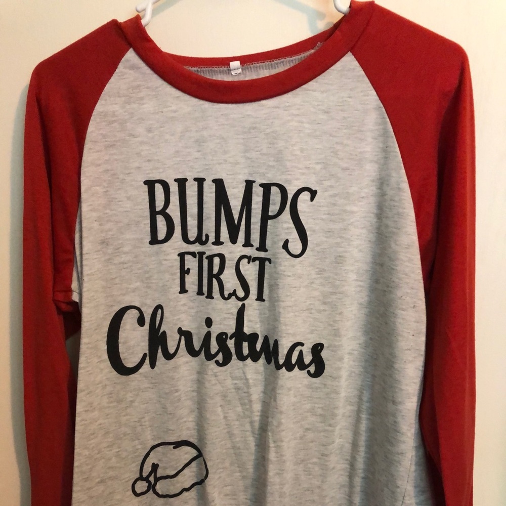 Maternity Christmas Baseball T-shirt